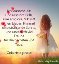Geburtstagswünsche mit Sonnenschein und Sonne
